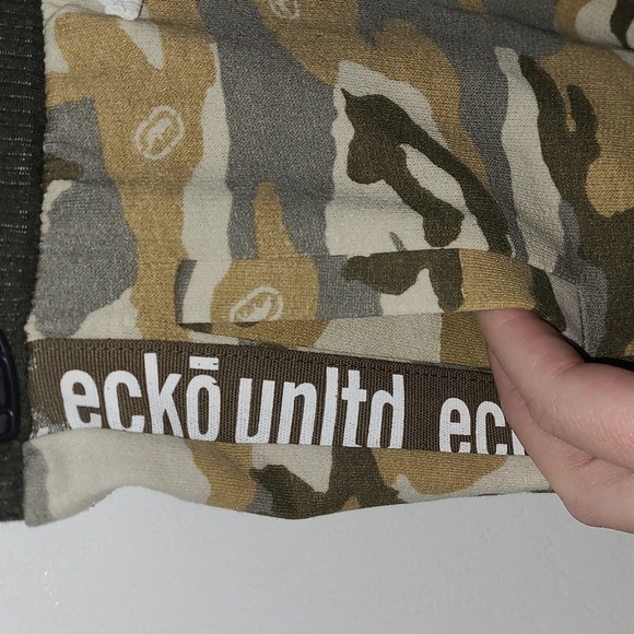 Ecko Unltd. Boys Olive Tan Brown Camouflage Stretch Tie Waist Shorts SZ L(14/16) - Picture 4 of 8